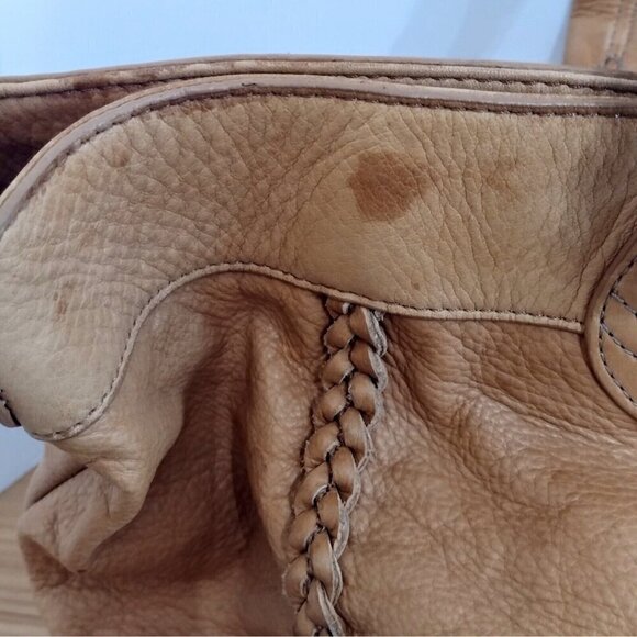 Tommy Hilfiger Cognac Soft Pebble Leather Adjustable Crossbody Tote Bag - Picture 6 of 13